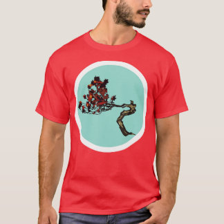 Camiseta El rojo bonsai en el verde