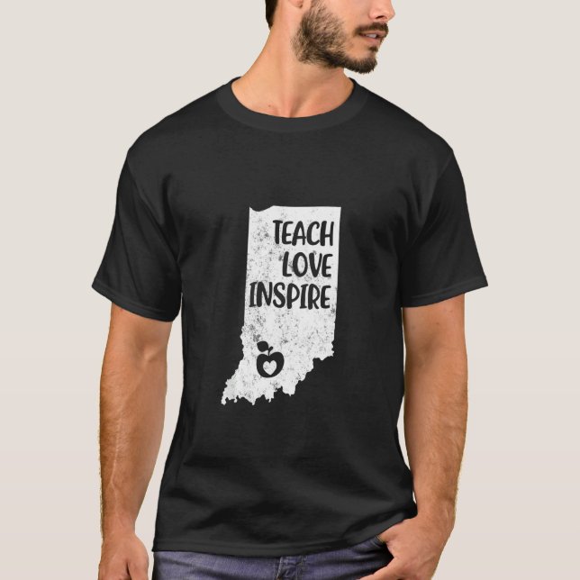 Camiseta El rojo del profesor para Ed Indiana Teach Love In (Anverso)