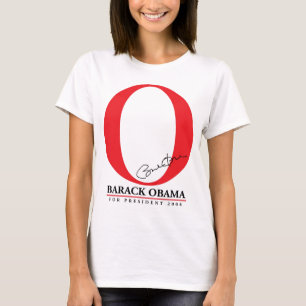 Camiseta El rojo grande O - Barack Obama para el presidente