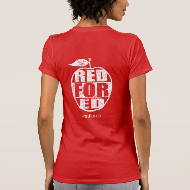 Camiseta El rojo para Ed #redfored huelga de los profesores (Reverso)