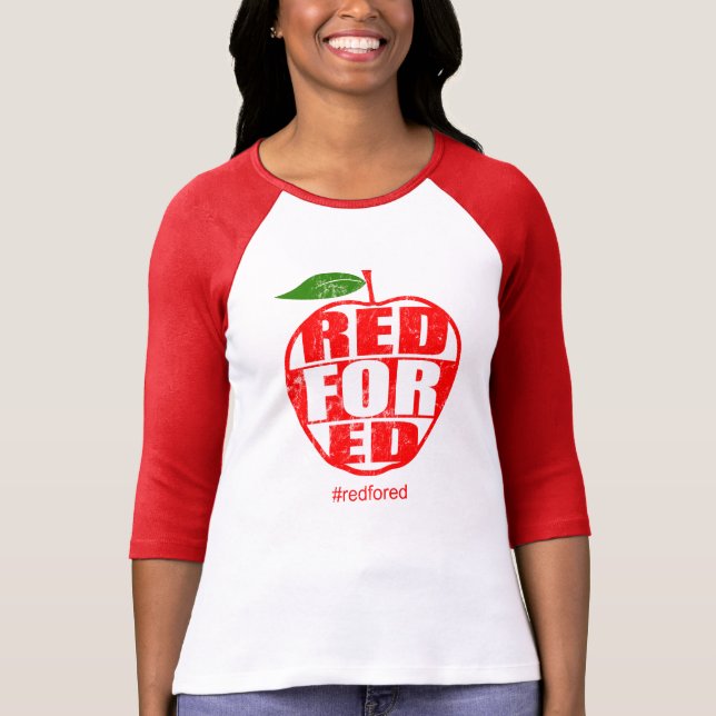 Camiseta El rojo para Ed #redfored huelga de los profesores (Anverso)