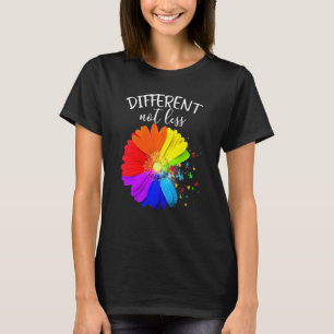 Camiseta El rompecabezas de las flores es diferente no meno