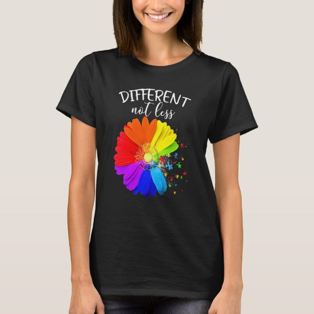 Camiseta El rompecabezas de las flores es diferente no meno (Anverso)