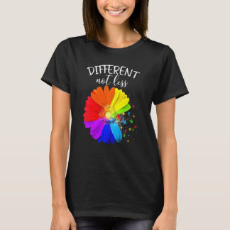 Camiseta El rompecabezas de las flores es diferente no meno