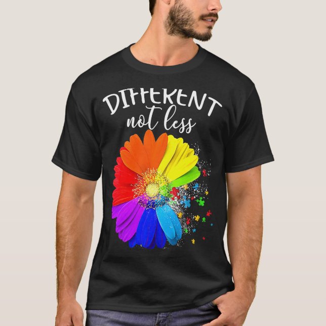 Camiseta El rompecabezas de las flores es diferente no meno (Anverso)