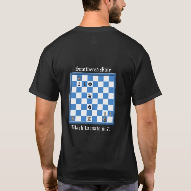 Camiseta El rompecabezas del ajedrez de mate despistado (Reverso)