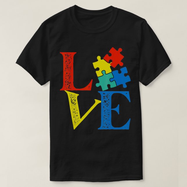 Camiseta El rompecabezas del amor, concientización sobre el (Diseño del anverso)