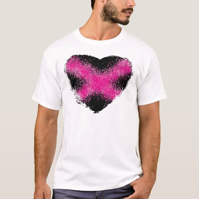 Camiseta El rosa impactante sobre el purpurina negro hace l (Anverso)
