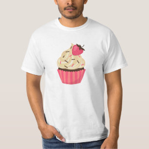 Camiseta El rosa lindo asperja la magdalena de la fresa