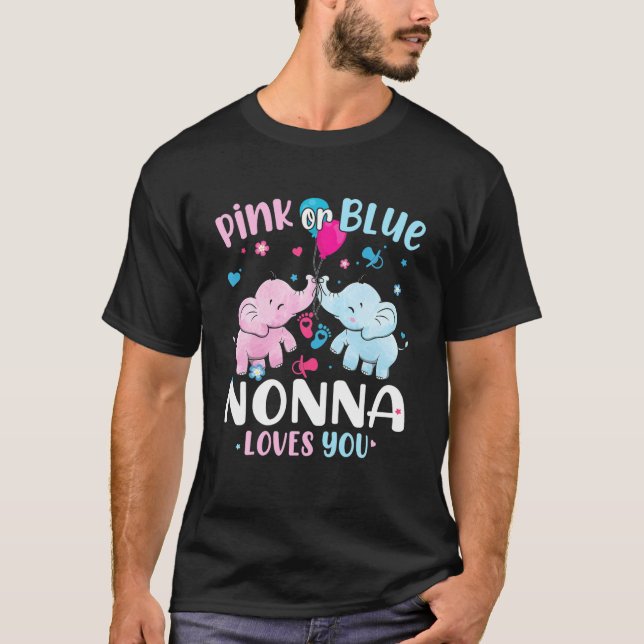 Camiseta El Rosa O Azul Nonna Te Ama El Género Revelar Elef (Anverso)