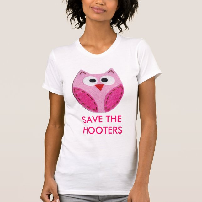 Camiseta el rosado--búho, AHORRA LAS SIRENAS (Anverso)