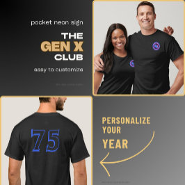 Camiseta El Rótulo neón del CLUB GENX con el año atrás