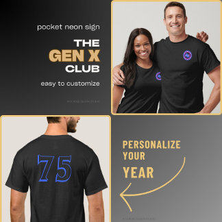 Camiseta El Rótulo neón del CLUB GENX con el año atrás