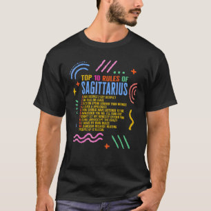 Camiseta El Rótulo Zodiaco Encima De Las 10 Reglas Del Gira
