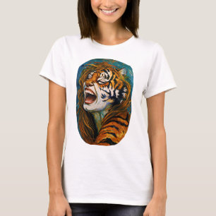 Camiseta El rugido del corazón salvaje - Tigres coloridos