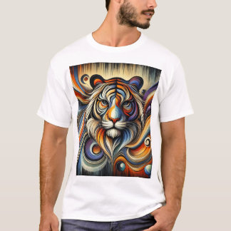 Camiseta "El rugido majestuoso: El león en el caos abstract