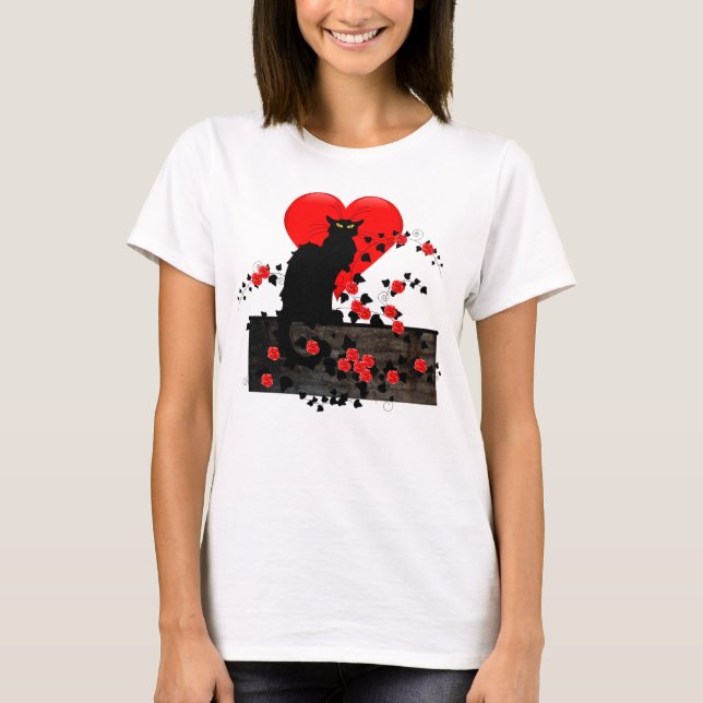 Camiseta El ruido del chat con rosas rojas (Anverso)