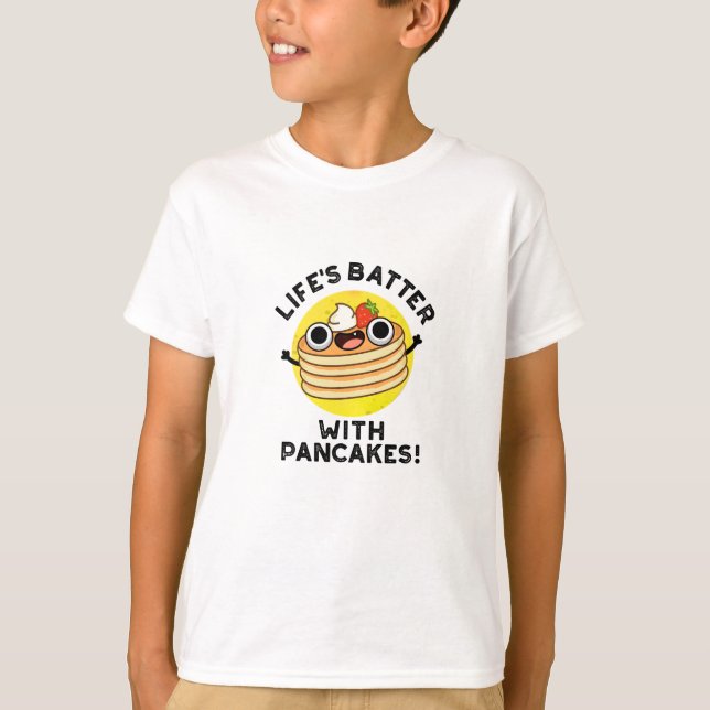 Camiseta El sabor de la vida con panqueques y divertida píl (Anverso)