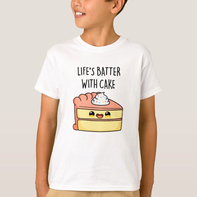 Camiseta El sabor de la vida con un pastelito gracioso (Anverso)