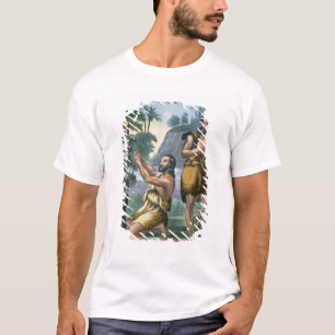 Camiseta El sacrificio de Caín y de Abel, de una impresió