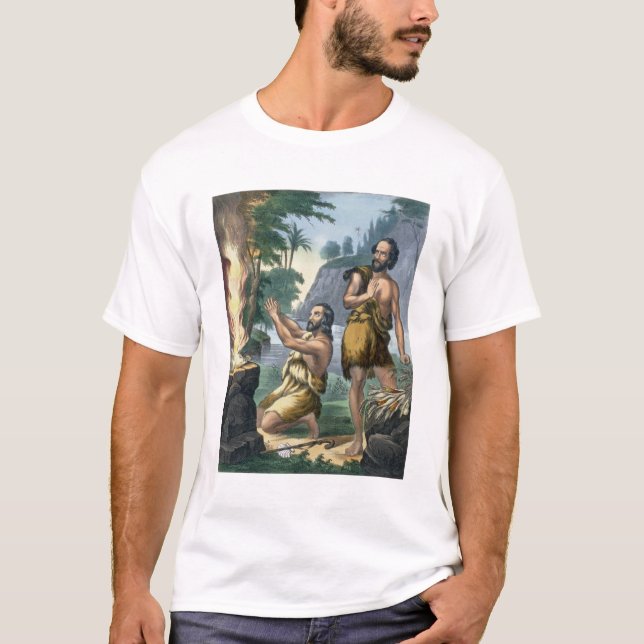 Camiseta El sacrificio de Caín y de Abel, de una impresión (Anverso)