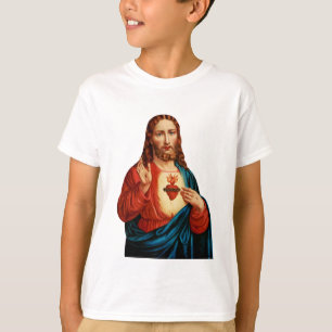 Camiseta El Sagrado Corazón De Jesús Retrato De Arte Fino
