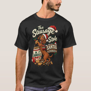 Camiseta El salchichón robó las galletas de Santa Dachshund