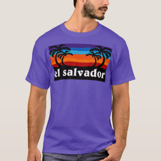 Camiseta El Salvador Beach Sunset Palm Tree Surfing