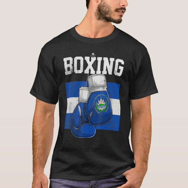 Camiseta El Salvador Boxeo con guantes de boxeo (Anverso)