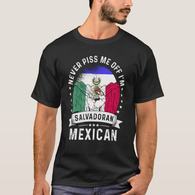 Camiseta El Salvador Flag Mexico Grown  Humor Citizen Pride (Anverso)