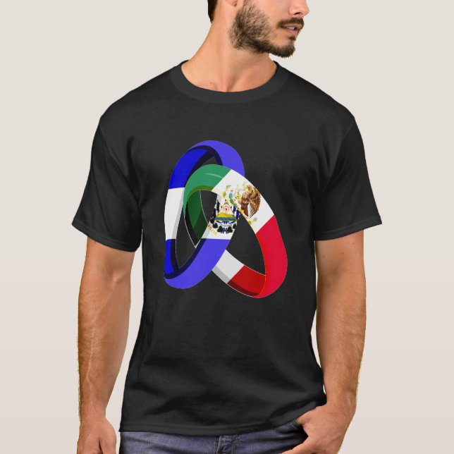 Camiseta El Salvador Flag Mexico Grown Ring Marriage Weddin (Anverso)