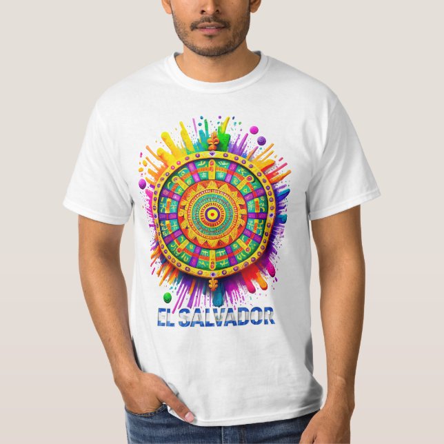 CAMISETA EL SALVADOR FORMA INDIGENA ART POP (Anverso)