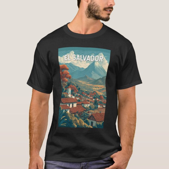 Camiseta El Salvador Illustration Travel Art Vintage (Anverso)
