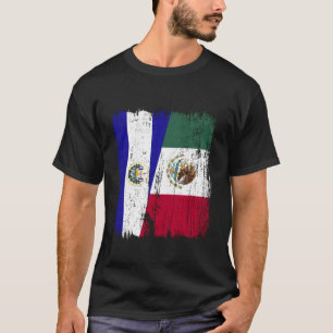 Camiseta El Salvador México Media Bandera Salvadoreño Mexic