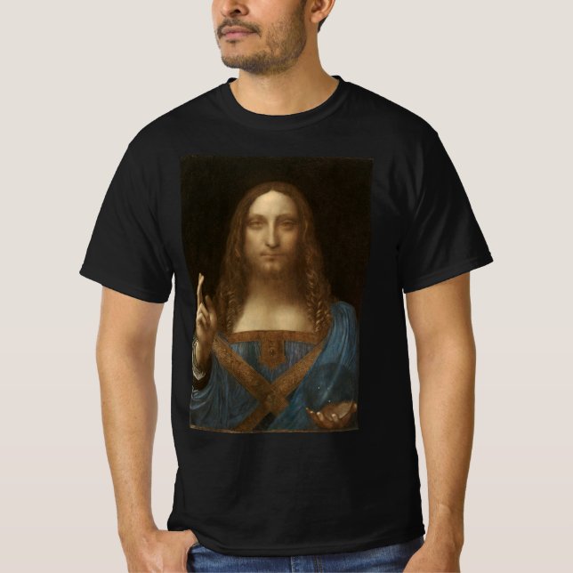 Camiseta El salvador Mundi de Leonardo da Vinci (Jesucristo (Anverso)
