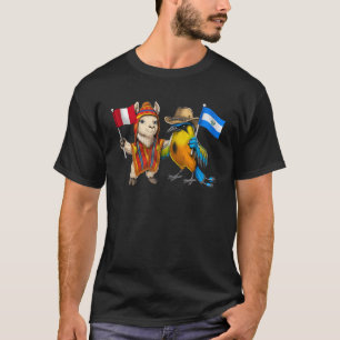 Camiseta El Salvador Perú Bandera Salvadoreño Raíces Peruan