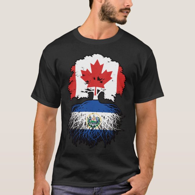 Camiseta El Salvador Raíces de árbol canadiense salvadoreño (Anverso)