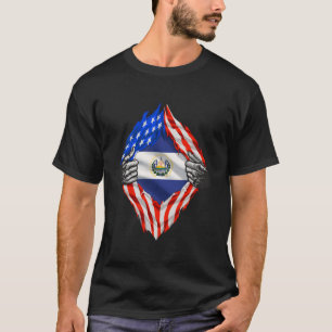 Camiseta El Salvador Roots Bandera Estadounidense Patriótic