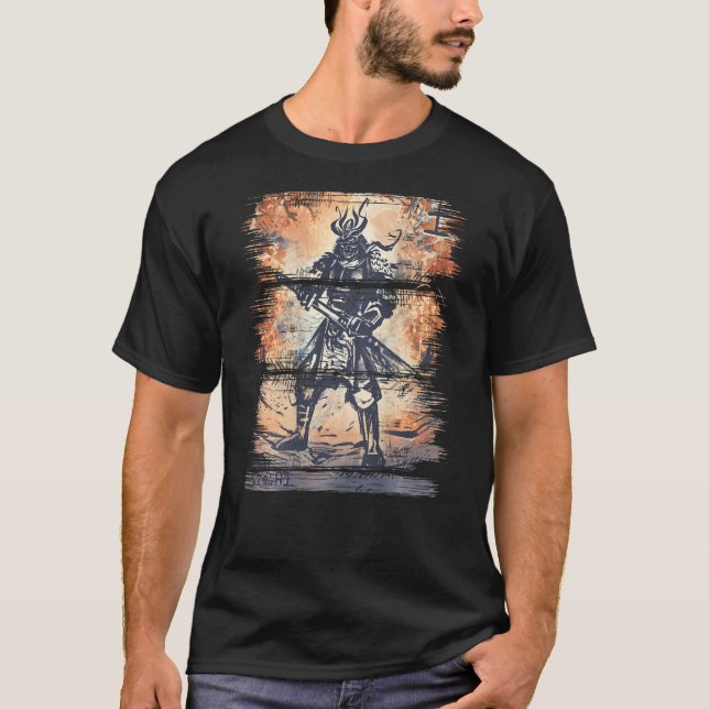 Camiseta El Samurai japonés Bushido Guerrero Katana vuelve  (Anverso)