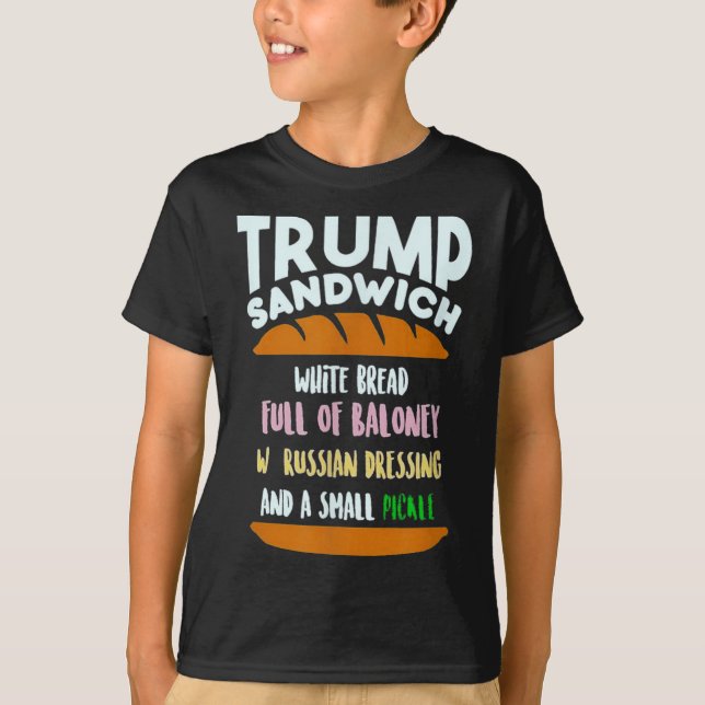 Camiseta El sándwich de Trump es un pequeño sarcasmo políti (Anverso)