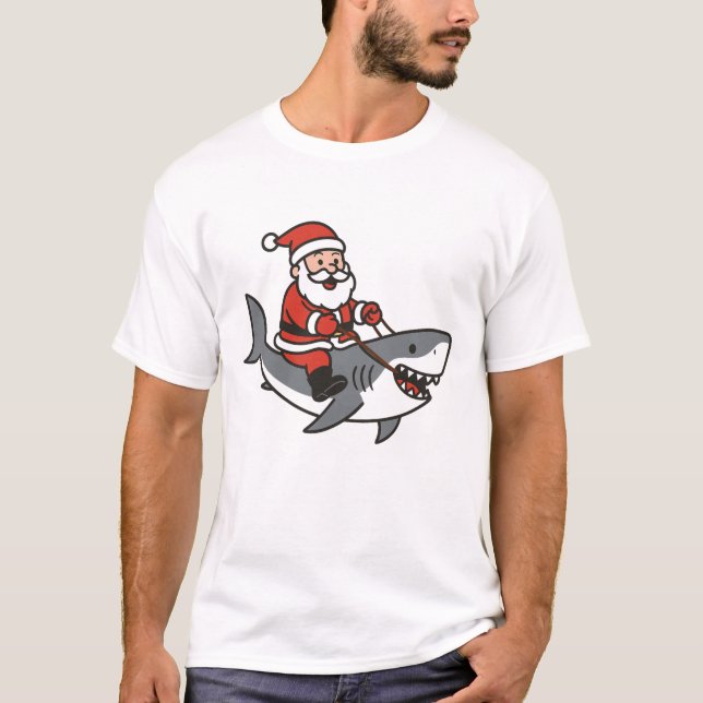 Camiseta El Santa Claus aburrido monta en un Navidad gracio (Anverso)