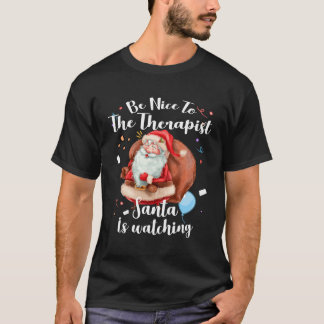 Camiseta El Santa Regalo Terapista De Navidad Es Agradable 