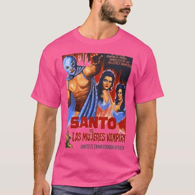Camiseta El Santo Contra Las Mujeres Vampiras (Anverso)