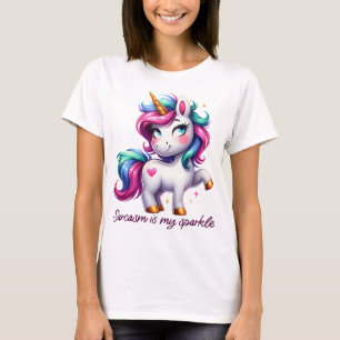 CAMISETA EL SARCASMO ES MI BRILLO CUTE UNICORNIO