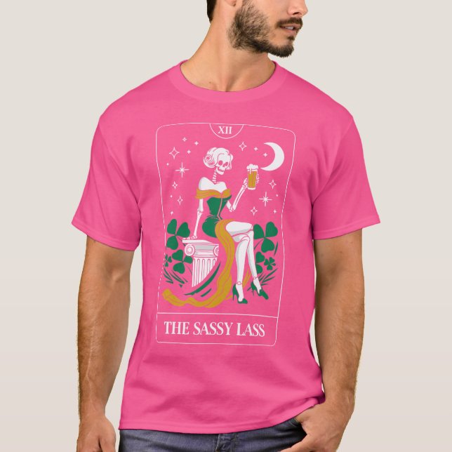 Camiseta El Sassy Lass Tarot Card Skeleton St Patrick'S Da (Anverso)