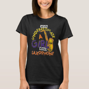 Camiseta El Saxofonista De Jazz Nunca Subestima A Un Chica