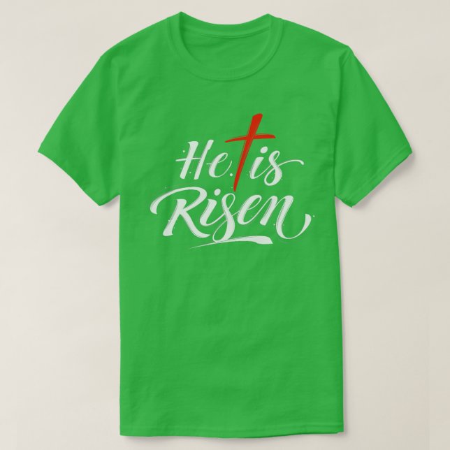 Camiseta Él Se Levanta Jesús De Pascua (Diseño del anverso)