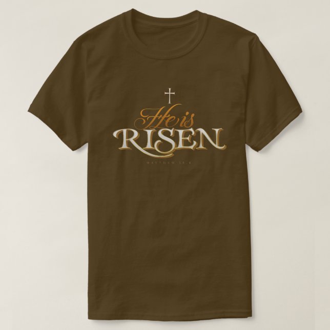 Camiseta Él Se Levanta Jesús De Pascua  (Diseño del anverso)