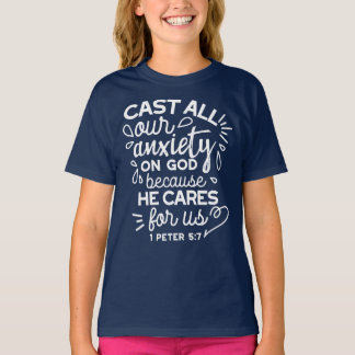 Camiseta Él se preocupa por ti – Frase cristiana alentadora