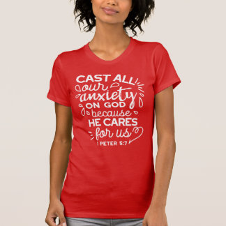 Camiseta Él se preocupa por ti – Frase Cristiana de Ánimo
